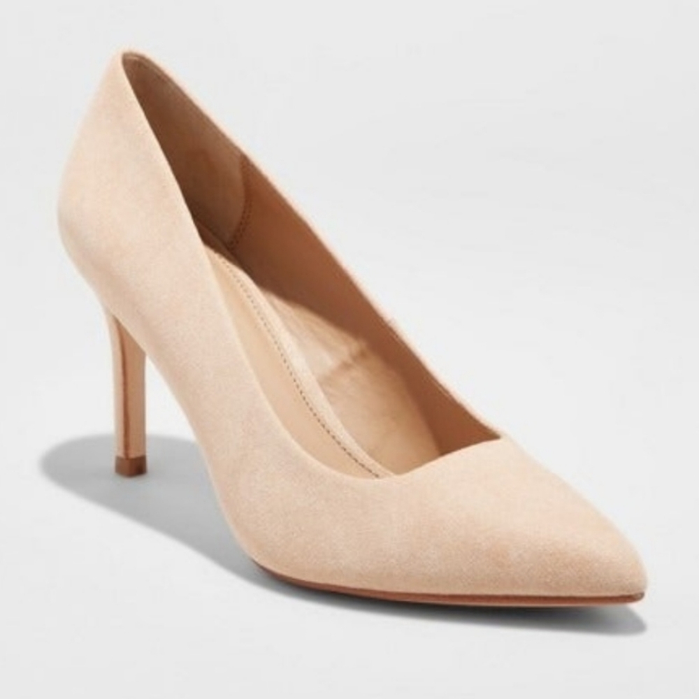 A New Day Beige Pointed Toe High Heels Size 8